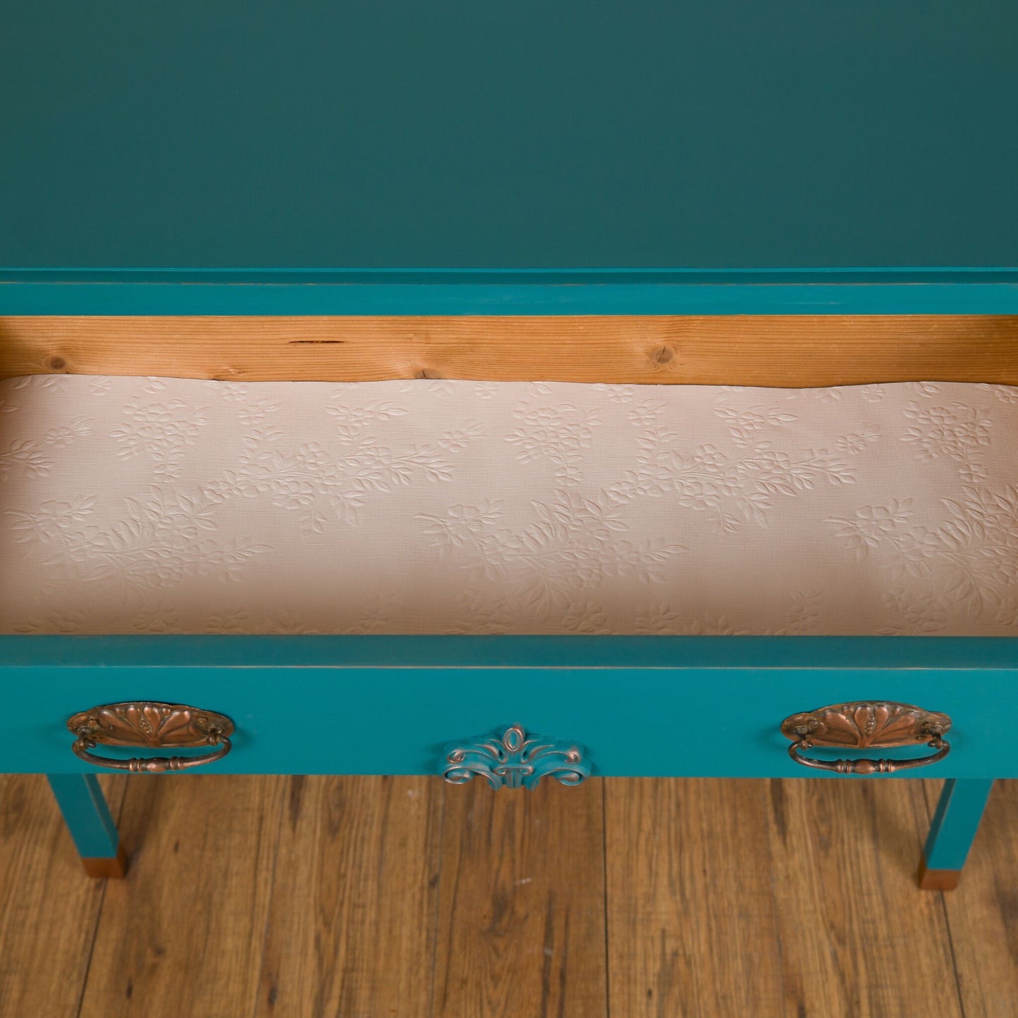 Vintage Upcycled Teal & Copper Chest of Drawers
