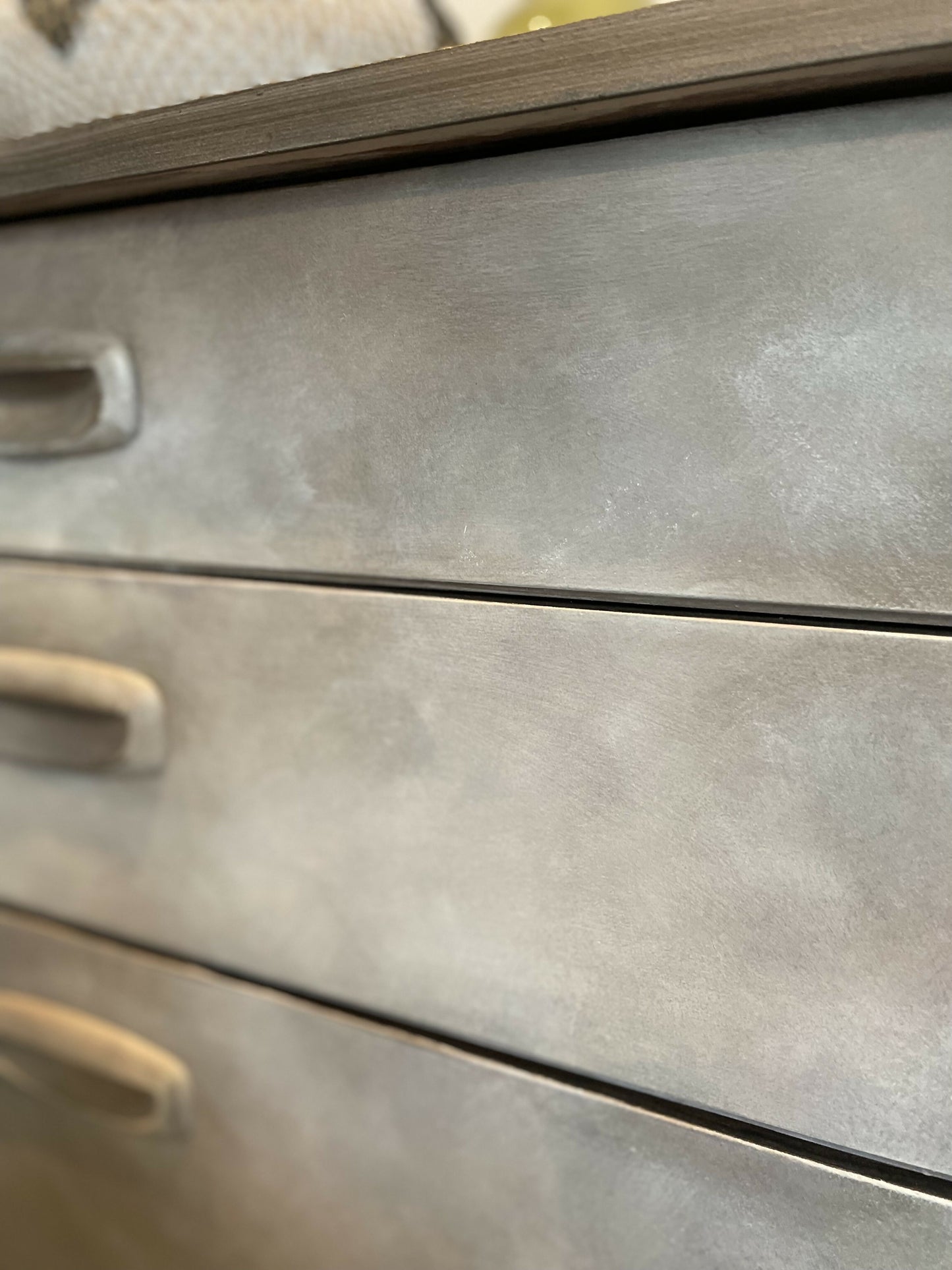 Mid Century Hand Painted Cabinet, Bronze Earthy Tones