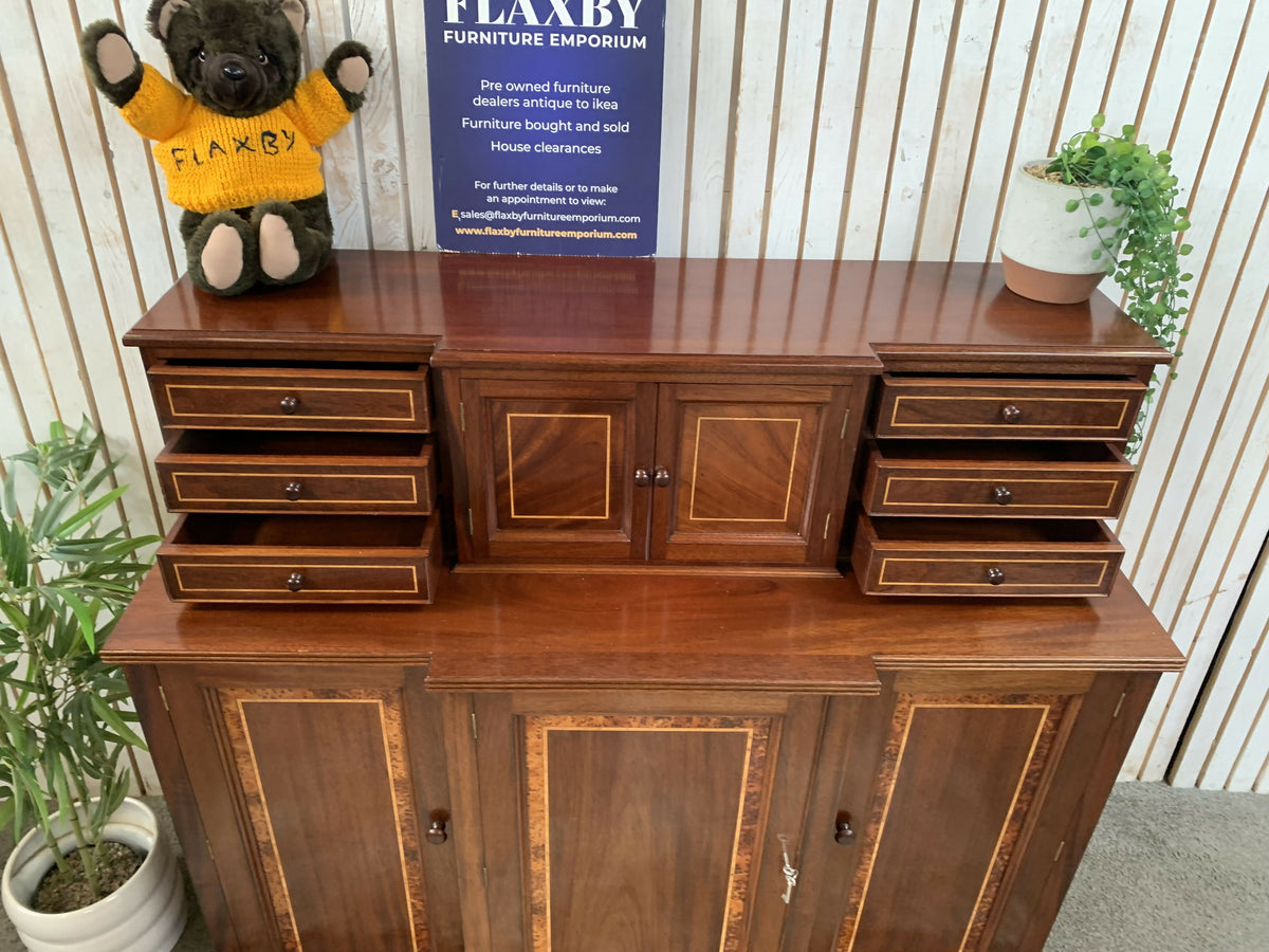 Shaw & Riley Hand Crafted Mahogany Sideboard Hutch Cabinet Yorkshire Critters Seahorse