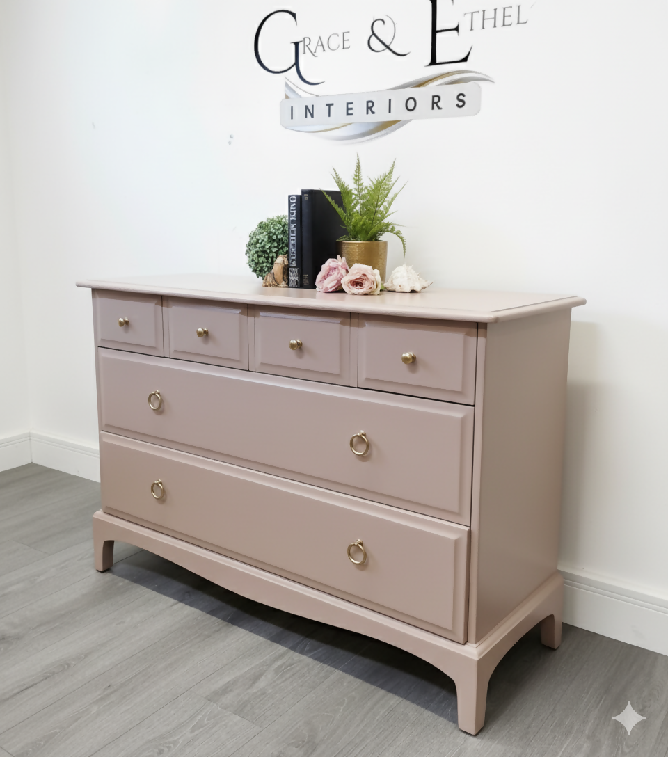 Stag Minstrel Chest of Drawers in pink
