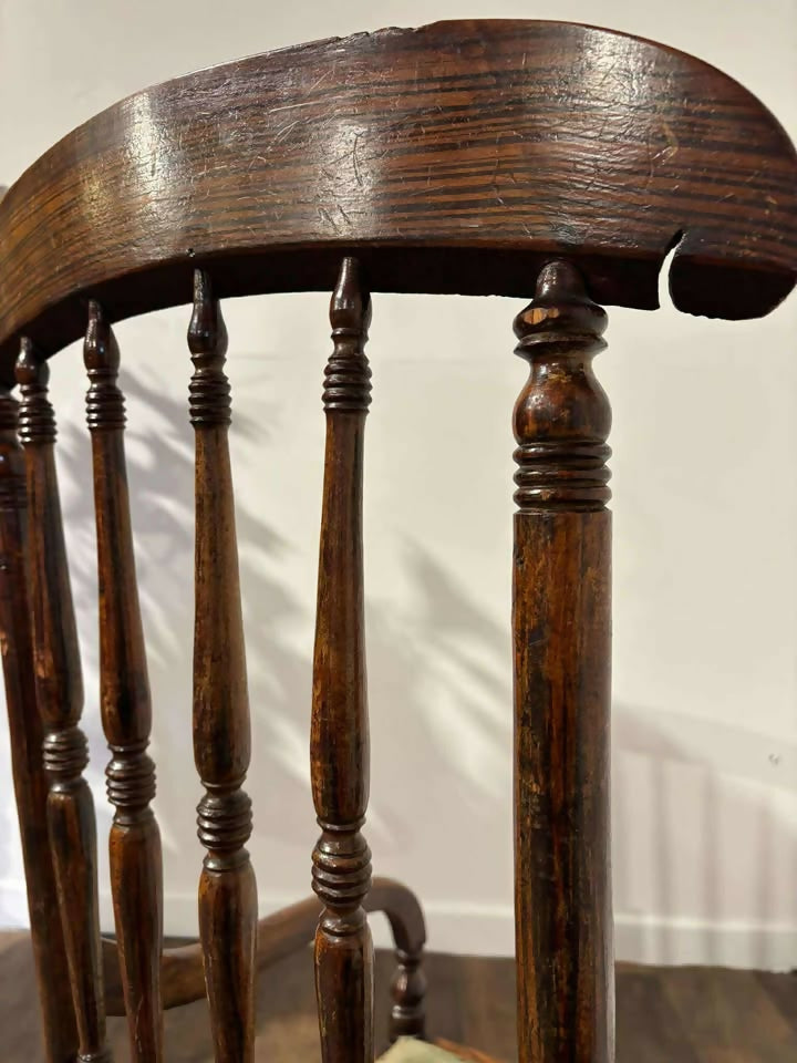 Edwardian Beech Armchair With Faux Rosewood Finish