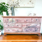 SOLD Pink Vintage Merchants Chest of Drawers