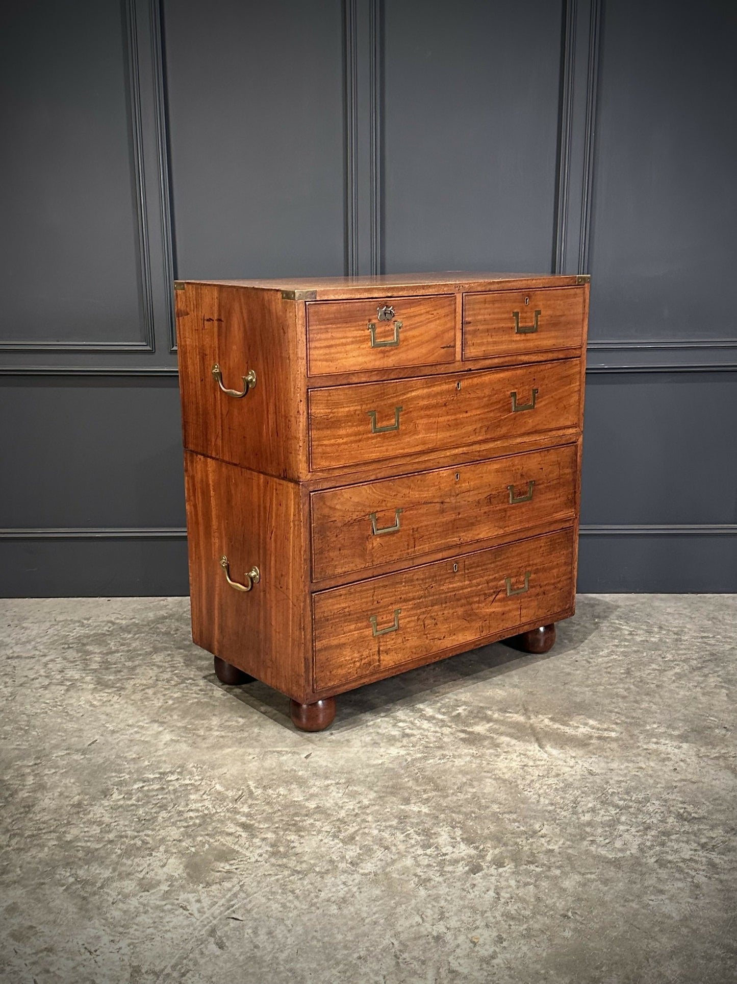 Mahogany Military Vintage Campaign Chest