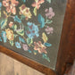 Vintage oak Framed Floral Tapestry Fire Screen