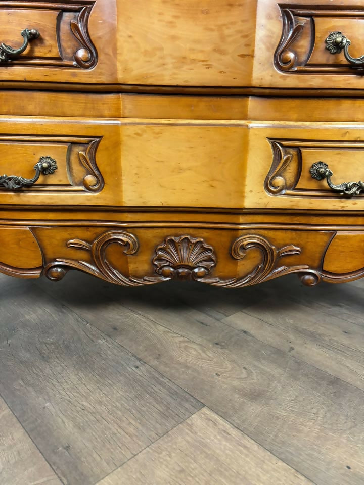 French Style Three Drawer Mahogany Bedroom Chest