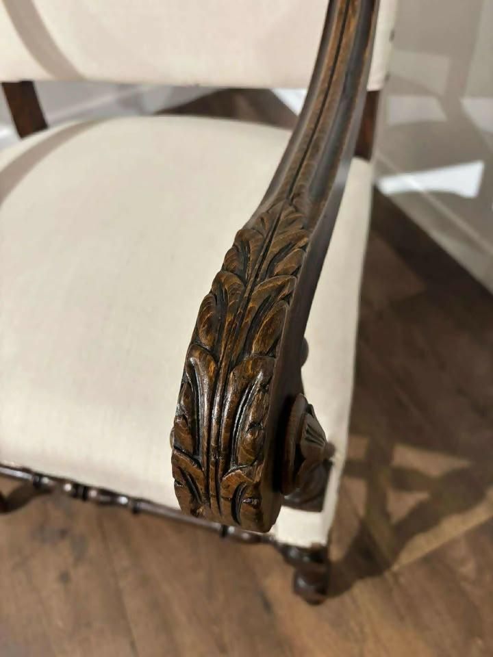 Late 19th Century Carolean Style Throne Chair