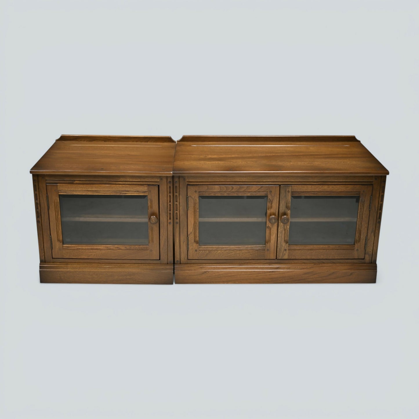 Ercol Entertainment Cabinets 5 Piece Corner Modular Golden Dawn FREE UK Delivery