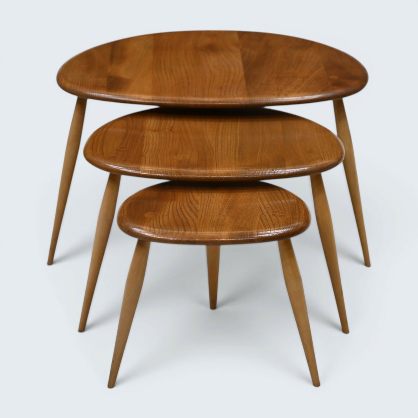 Ercol Pebble Nest Of Tables Ercol's Light Finish Good Condition Free Delivery