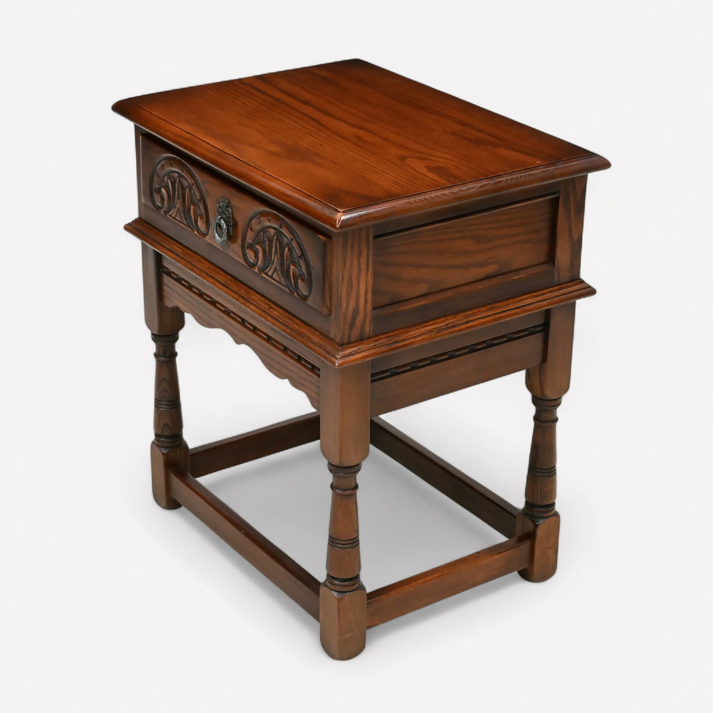 Old Charm Side Table Lamp Table Tudor Brown Finish With Drawer FREE UK* Delivery. SBR10880/0109E