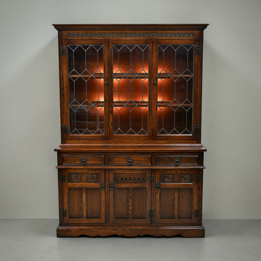 Old Charm Lancaster Sideboard Display Cabinet Tudor Brown FREE UK Delivery*