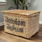 Large Antique Log Basket /Wicker Basket