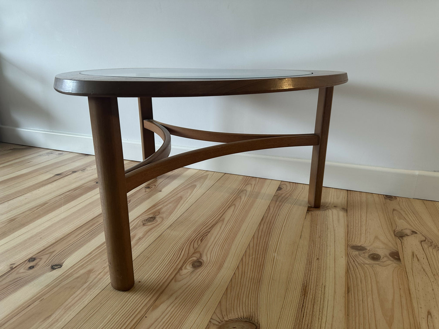 Mid Century Teak Astro Coffee Table Vintage Teak and Glass Table
