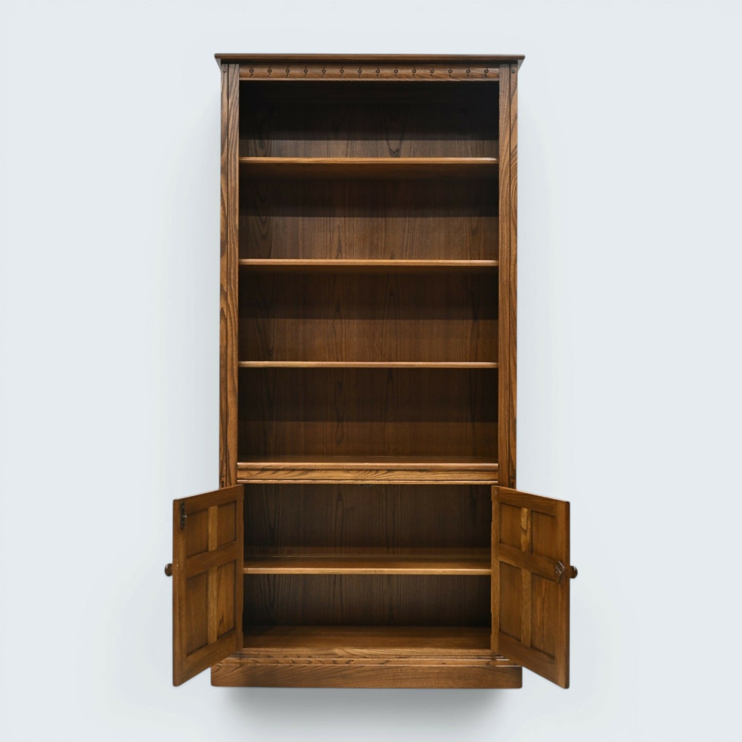 Ercol Wide Tall Bookcase Display Cupboards Golden Dawn Finish FREE UK Delivery*