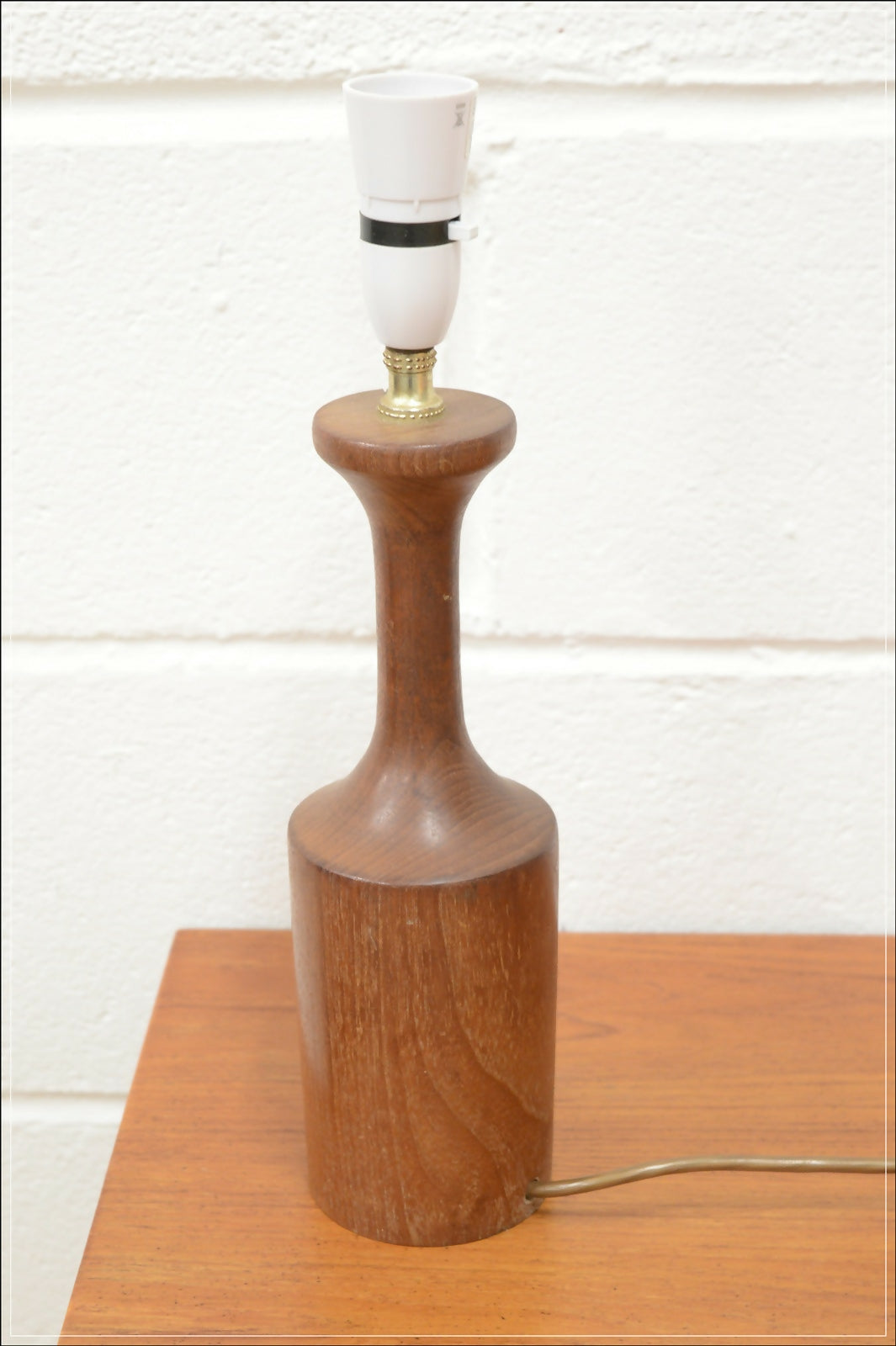 Vintage teak table lamp side lamp base (no shade!) mid century danish design