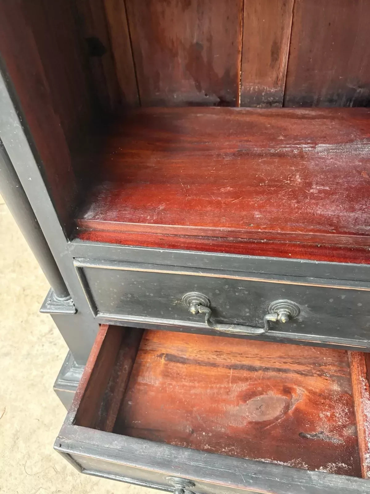 Vintage Antique Painted Cabinet Cupboard Bookcase Rustic Retro R1159