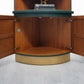 Mid century modern nathan corner unit,drinks cabinet in green and gold