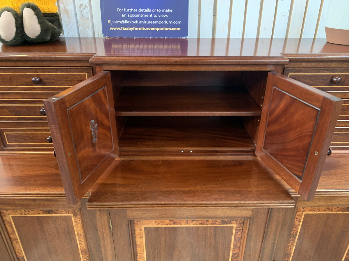 Shaw & Riley Hand Crafted Mahogany Sideboard Hutch Cabinet Yorkshire Critters Seahorse