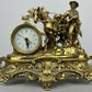 Clock Vintage French Style Quartz Ornate Horse Figure Mantel Clock LOT 6435