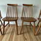 Vintage Set of 4 Mid Century Ercol Style Dining Chairs Stick Back Beech Chairs