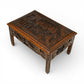 Small Chinese Coffee Table Carvings Inset Glass Top Carvings Opium Table. SBR11116/2910E