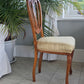 A George III-Style Satinwood Dining / Hall Chair With Hand Painted Portrait . Silk Fabric To Seat.