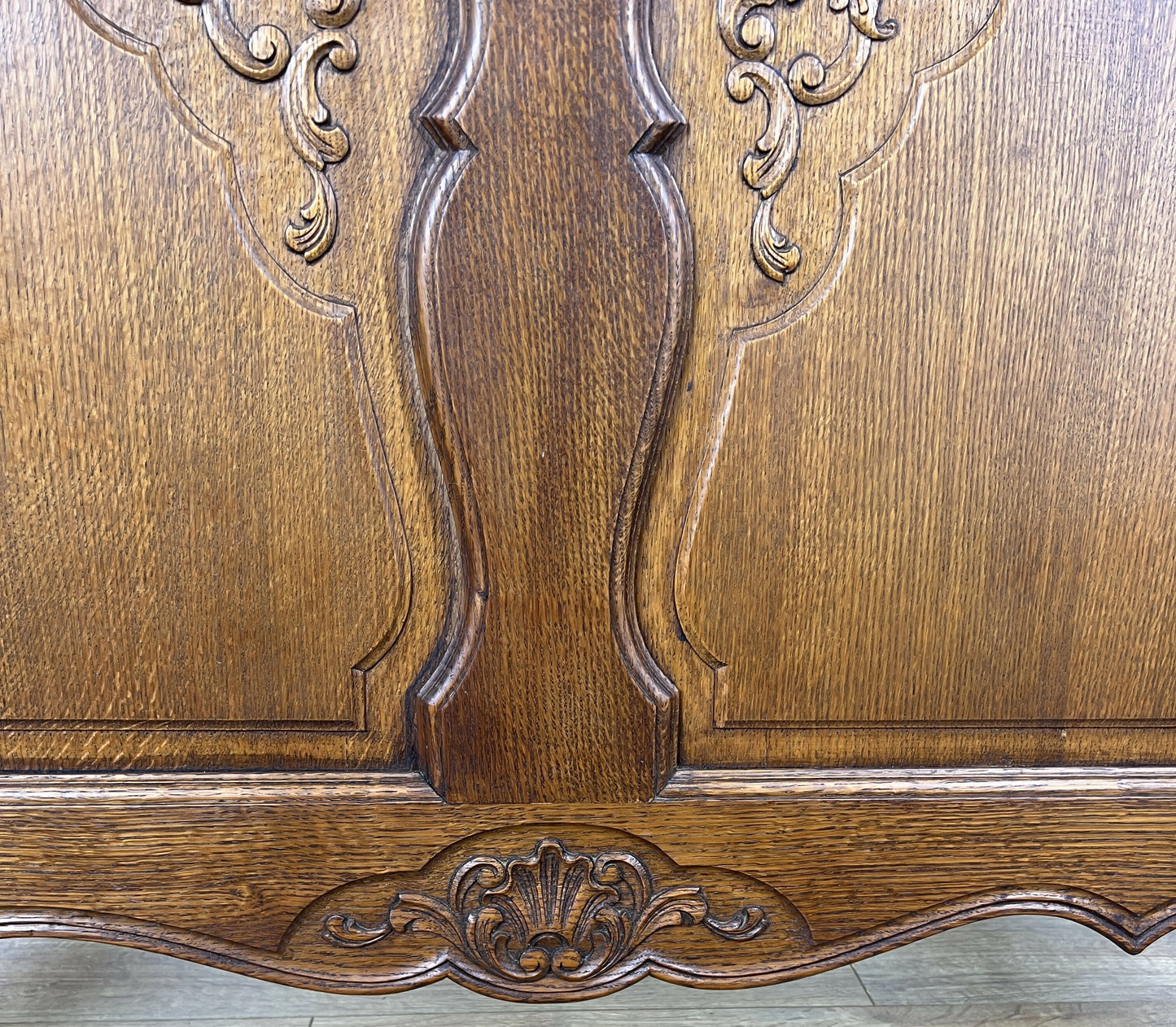 Bed Vintage French Louis XVI Oak Single Bed Frame Carved Headboard LOT 6389