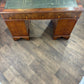 Reproduction Yew Wood Twin Pedestal Desk