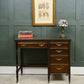 Victorian Mahogany Writing Desk - Kneehole Desk with Green Leather