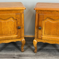 Pair of Bedside Tables Vintage French Oak Cabinets Carved Nightstands LOT 3726