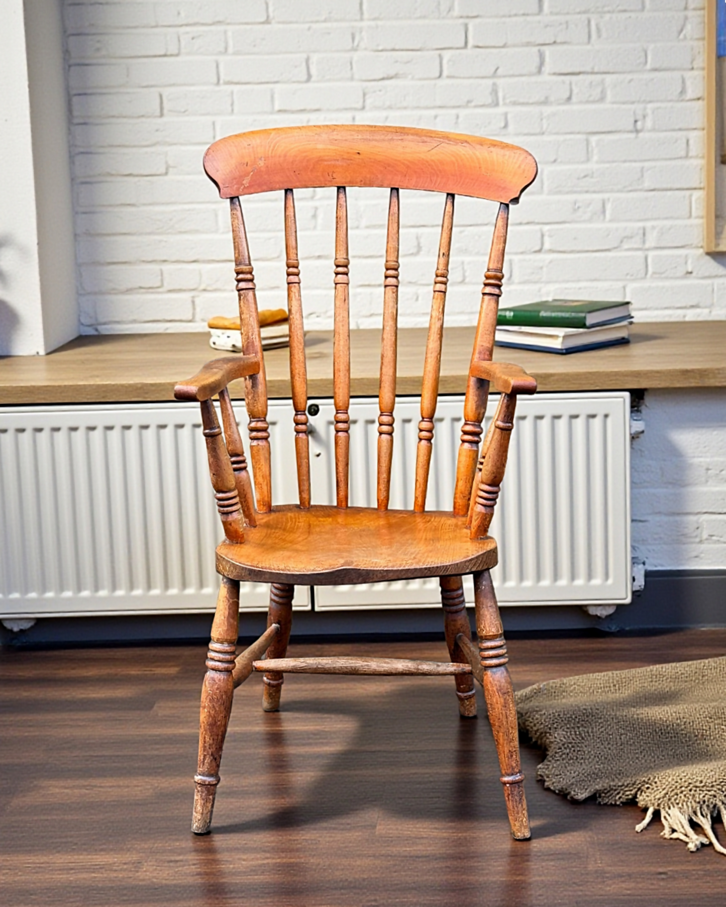 Antique English Windsor Armchair Stamped WMW