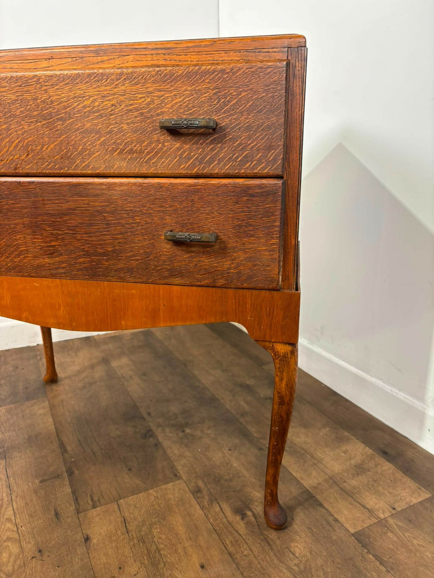 Vintage Oak Two Drawer Chest of Drawers