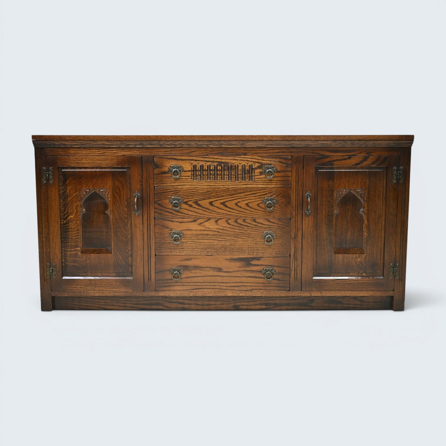 Oak Sideboard Carved Cupboards Made By Webber Furniture FREE UK Delivery*