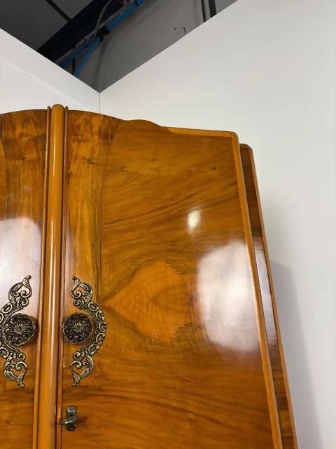 Vintage Wilkin Walnut Fitted Wardrobe