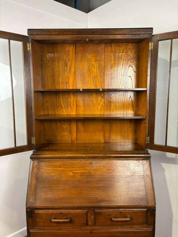 Vintage Oak Bureau Bookcase
