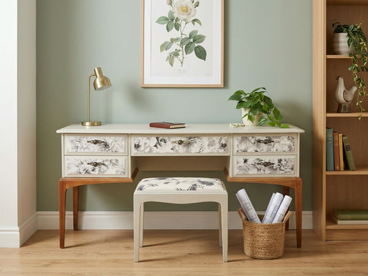 Stag Minstrel dressing table with matching floral pattern stool