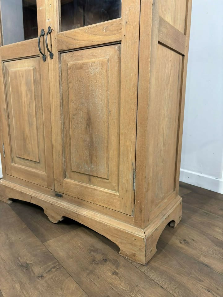 Vintage Indian Reclaimed Solid Wood Glazed Cupboard
