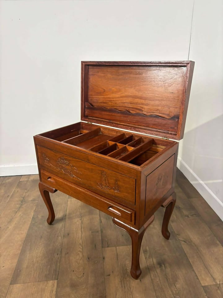 Oriental Style Camphor Wood Sewing Chest