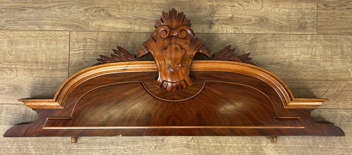Pediment Antique French Style Walnut Carved Decorative Crest LOT 6528