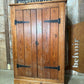 Vintage Mid Victorian Narrow Pine Pantry Hall Kitchen Estate Cupboard, c1860