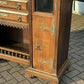 Arts & Crafts French Walnut Bookcase / Cupboard With Fitted Shelves & Drawers