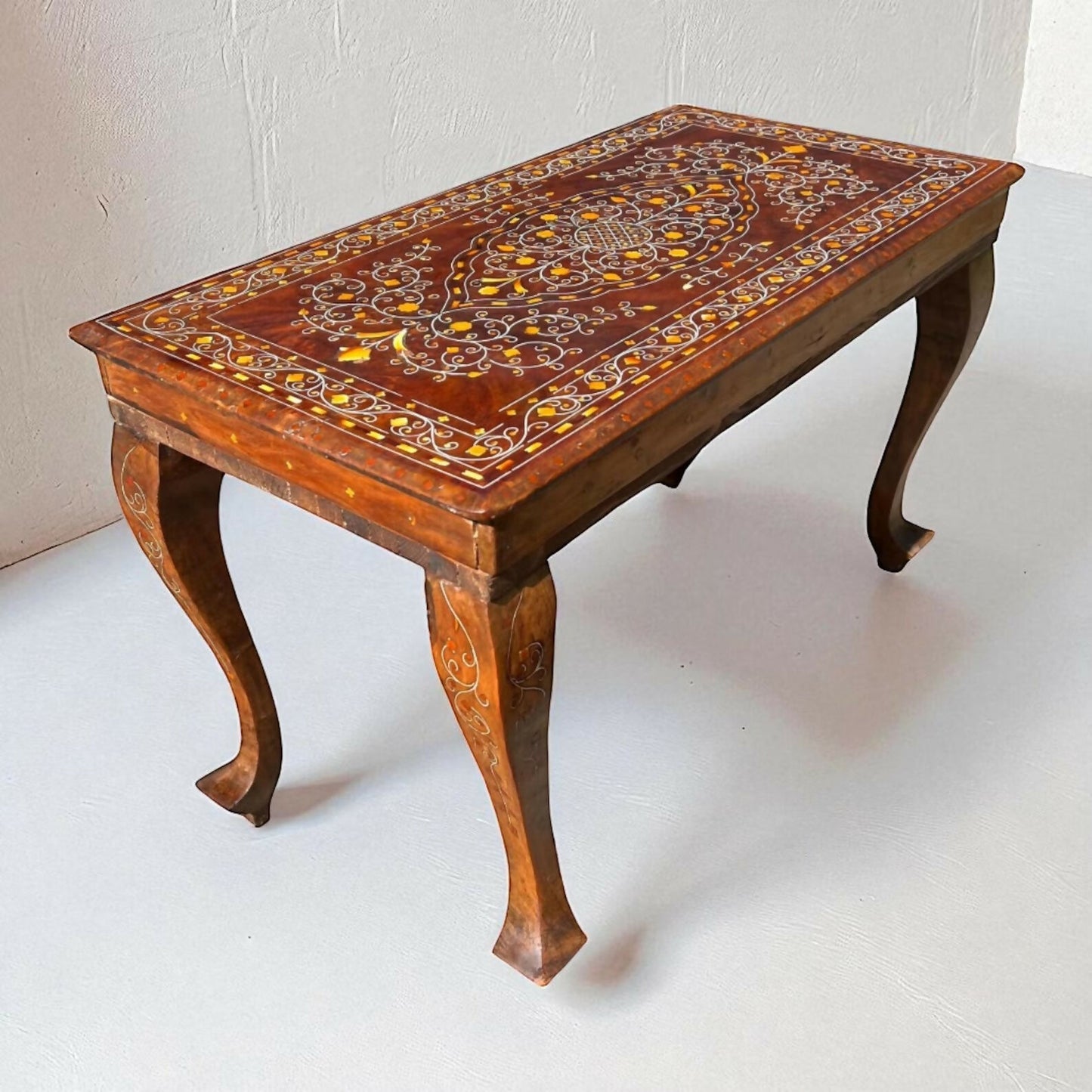 Mid century vintage inlaid Walnut coffee table