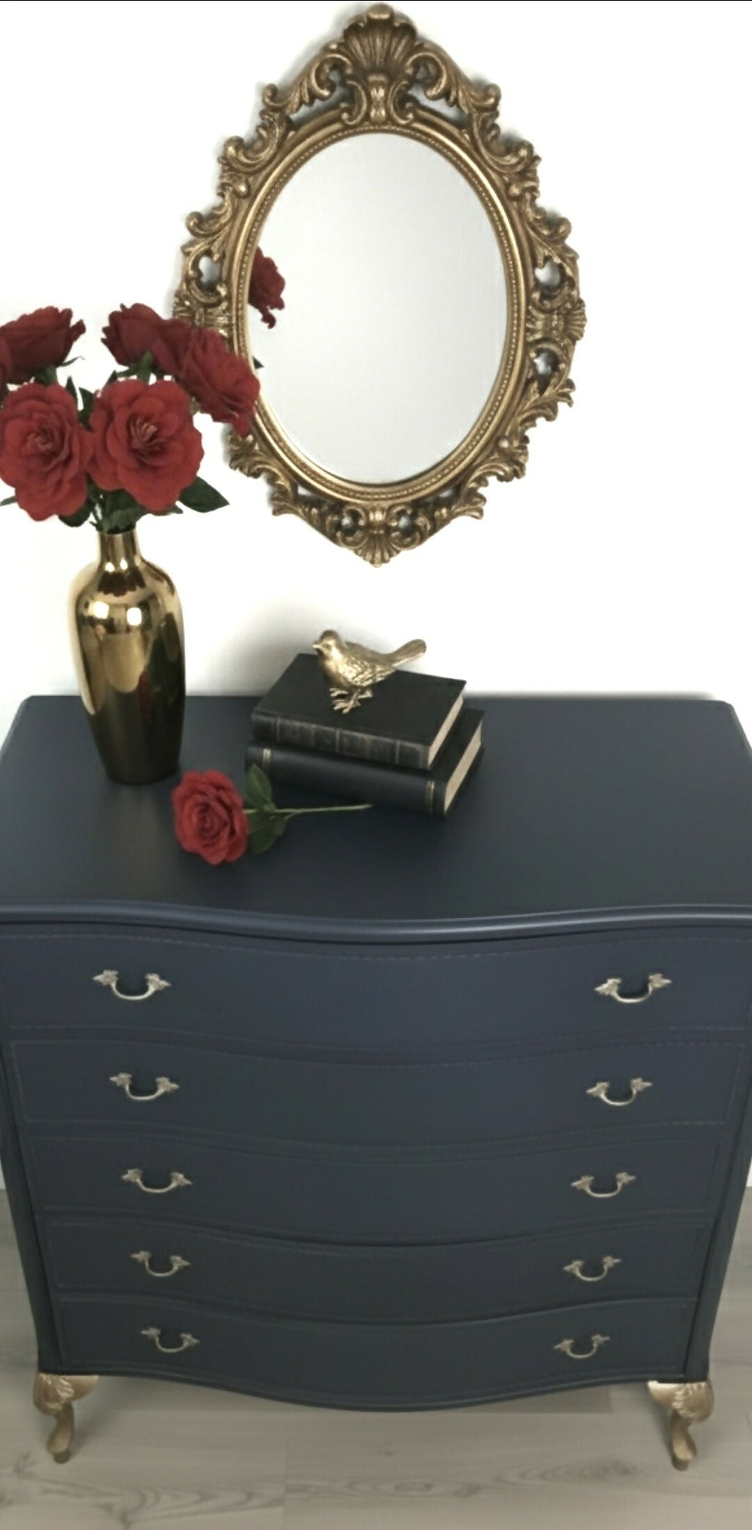 Black Louis chest of drawers in dark grey