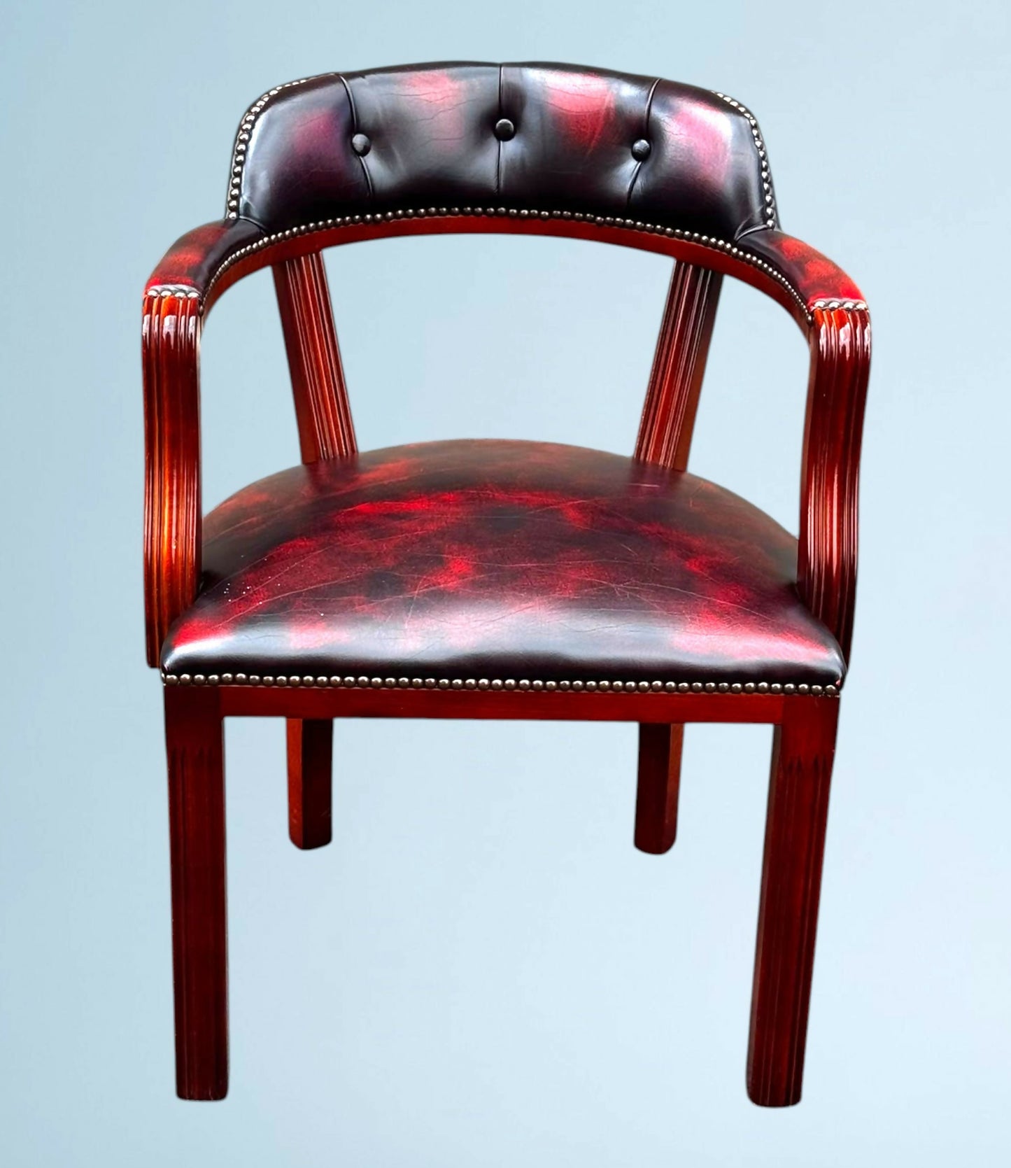 Leather Chesterfield Court Chair / Leather Office Chair
