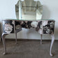 1940s Wrighton Dressing Table & Matching Bedside Cabinets | Vintage Painted Bedroom Set with Triple Mirrors and Glass Top