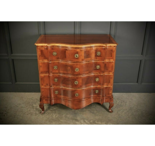 Large Walnut Serpentine Shaped Vintage Chest of Drawers
