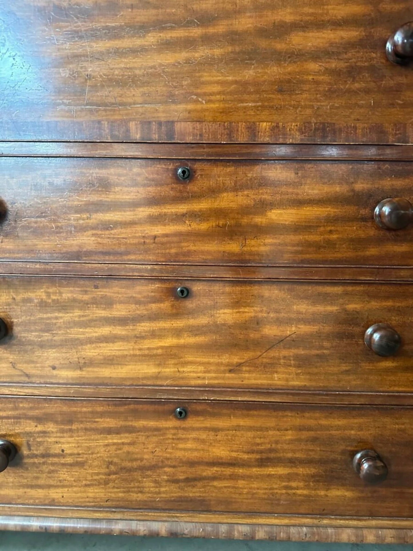 Antique Victorian Mahogany Large Chest of Four Drawers, c1870
