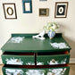 Vintage Green and Gold Chest of Drawers , Dresser