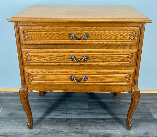 Chest of Drawers Vintage French Louis XVI Style Oak Carved Cabinet LOT 3773