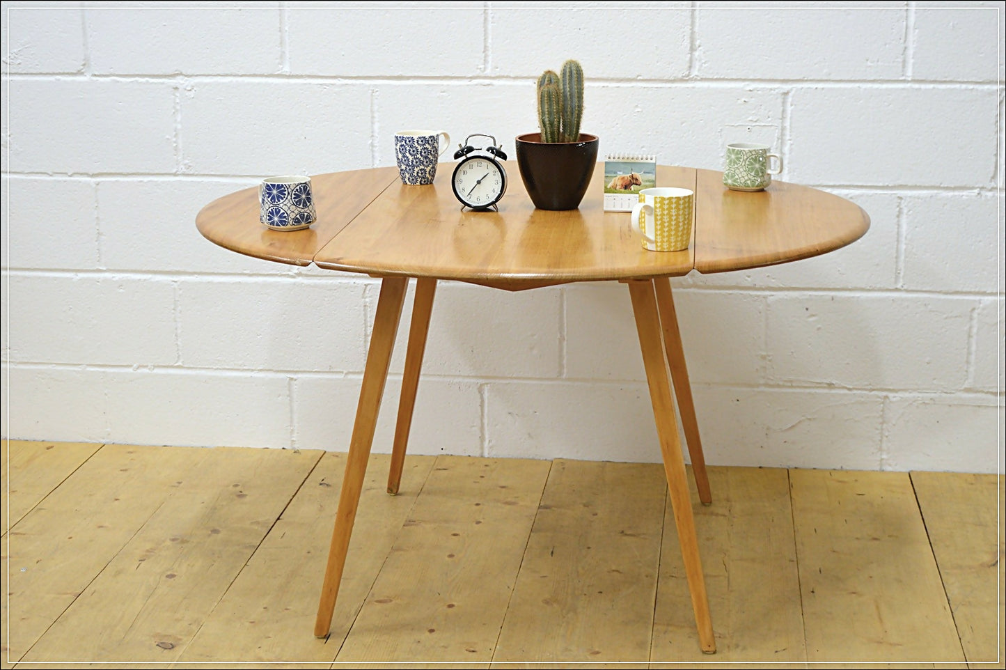 Ercol table drop leaf kitchen dining blonde elm & beech vintage DELIVERY