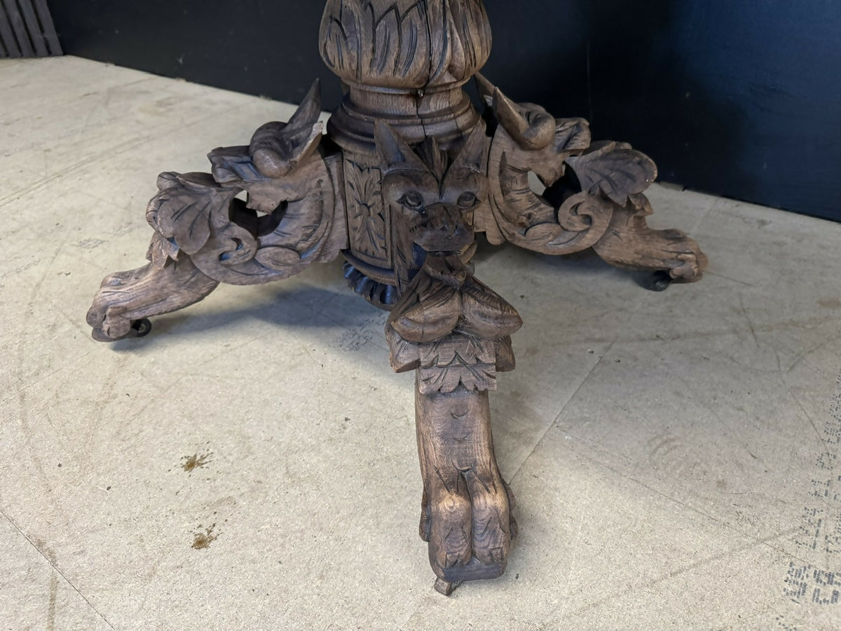 French Carved Oak Hunting Table
